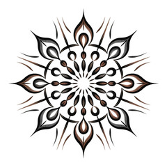 Intricate dark mandala with subtle colorful accents