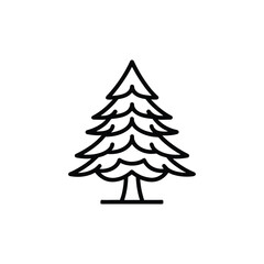 Simple pine tree outline icon on white background