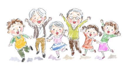 Joyful Family Celebration of Grandparents and Children