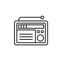 Retro radio outline icon for broadcast and music
