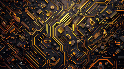 Futuristic circuit board pattern