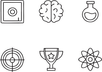 Icons representing science and achievements