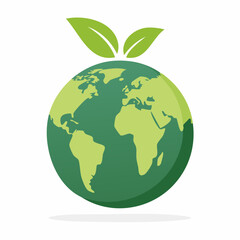 Obraz premium Grüne Erde mit Blatt – vegane Ernährung für den Klimaschutz