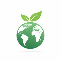 Obraz premium Grüne Erde mit Blatt – vegane Ernährung für den Klimaschutz