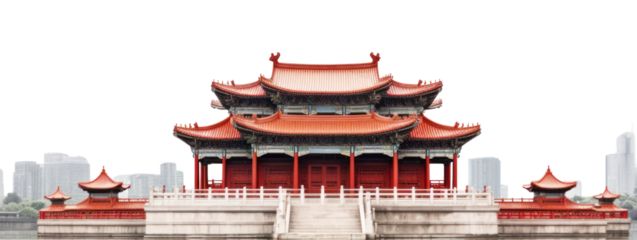 PNG traditional Chinese architecture temple.