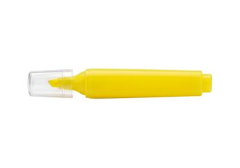 Bright yellow highlighter with clear cap.