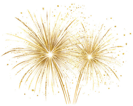 Celebrate with dazzling golden fireworks bursting in a spectacular festive display