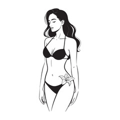 black color girl in bikini dress silhouette