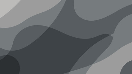 Fototapeta premium Abstract design with overlapping fluid shapes in shades of gray on transparent background