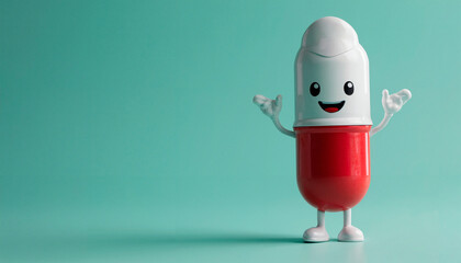 3D pill mascot character