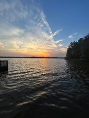 sunset over the lake