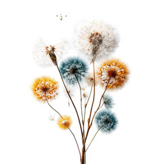 Colorful dandelion bouquet (1)