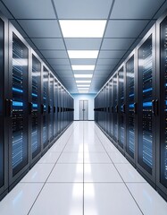 Naklejka premium Modern server room interior (3)