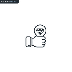 Diamond idea, linear style sign for mobile concept and web design