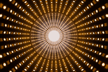 Futuristic Tunnel with Golden Lighting