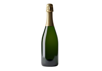 Elegant champagne bottle against a black background.