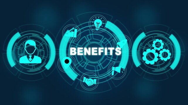 Employee benefits help to get the best human resources. Business concept. Technology benefits icon animation. Business concept. Employee benefits help to get the best human - Powered by Adobe