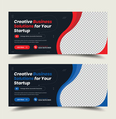 Minimalist professional business banner and social media cover photo template design