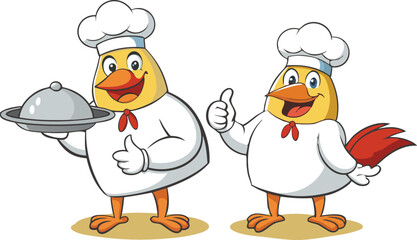 Chicken vector design, Cock logo and icon Design, Chef Cock Illustration vector design