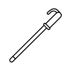 Search for shepherd's crook cane walking stick mobility aid line art vector illustration isolated on white