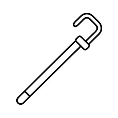 Outline crowbar tool icon vector illustration for construction and repair work equipment design