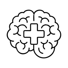 Obraz premium Brain health mental wellness and psychology concept with plus sign for positive thinking care