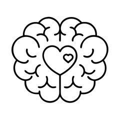 Brain heart connection illustration for emotional intelligence and mental health awareness design