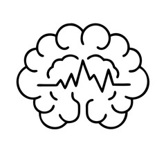 Brain health concept illustration with eeg wave for mental wellness and cognitive function study