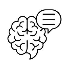 Brain thinking idea concept with speech bubble for mental health and creative process design vector