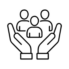 Community support and care icon vector illustration concept for social services and charity work