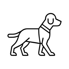 Dog outline vector illustration, pet animal drawing, domestic dog icon, dog breed silhouette image