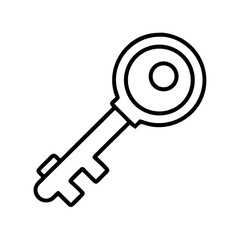Unlock success with this simple key outline vector graphic for security and access solutions design needs