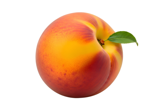 Close up of a single, ripe peach on a black background.