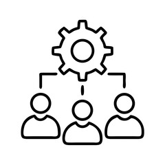 Teamwork process management icon vector illustration concept for collaboration and workflow automation