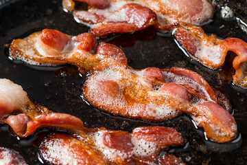 Greasy Fatty Cooked Crispy Bacon