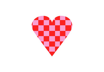 Chess heart pink and red.