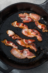 Greasy Fatty Cooked Crispy Bacon