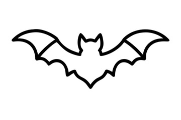  black and white bat silhouette vector line art