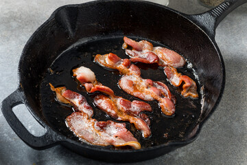 Greasy Fatty Cooked Crispy Bacon