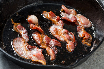 Greasy Fatty Cooked Crispy Bacon