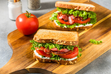 Healthy Homemade Bacon Lettuce Tomato BLT Sandwich