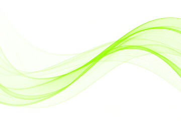 A vibrant light green abstract wave with elegant, flowing, translucent lines creating a smooth, dynamic curve. Transparent Background Png image Isolated on wh