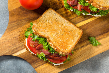 Healthy Homemade Bacon Lettuce Tomato BLT Sandwich