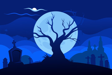 halloween background with moon