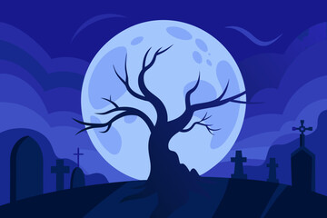 halloween night scene