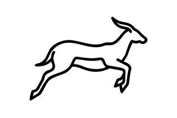 Black gazelle silhouette vector art illustration 