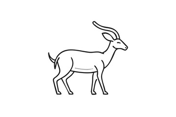 Black gazelle silhouette vector art illustration 