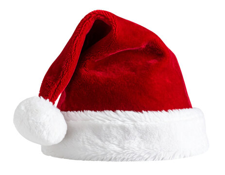  Gorro Natalino de Veludo com Ponta Ca&iacute;da para Frente e Detalhe Texturizado, Vista Lateral Esquerda, PNG sem fundo &ndash; AI Gerado