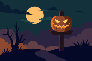 halloween background with pumpkins