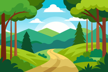 Obraz premium mountain landscape with trees